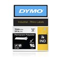 TAPE DYMO RHINO SD18484 PERMANENT POLYESTER 19MMX55M BLACK ON WHITE