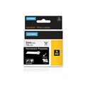 TAPE DYMO RHINO 1734523 PERMANENT POLYESTER 24MMX55M BLACK ON WHITE