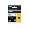 TAPE DYMO RHINO 18482 PERMANENT POLYESTER 9MMX55M BLACK ON WHITE