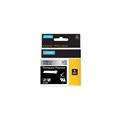 TAPE DYMO RHINO 18486 METALLISED PERMANENT 12MMX55M BLACK ON METALLIC
