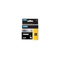 TAPE DYMO RHINO 18487 METALLISED PERMANENT 19MMX55M BLACK ON METALLIC