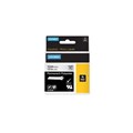 TAPE DYMO RHINO 622289 PERMANENT POLYESTER 12MMX55M BLACK ON CLEAR