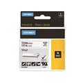 TAPE DYMO RHINO SD18444 VINYL 12MMX55M BLACK ON WHITE