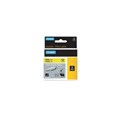 TAPE DYMO RHINO 18052 HEAT SHRINK TUBE 6MMX15M BLACK ON YELLOW