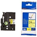 TAPE BROTHER TZEFX651 24MMX8M BLACK ON YELLOW FLEXIBLE