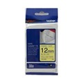 TAPE BROTHER TZEFA63 12MMX3M BLUE ON YELLOW FABRIC IRON ON