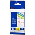 TAPE BROTHER TZE222 9MMX8M RED ON WHITE