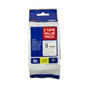 TAPE BROTHER TZE221V2 9MMX8M BLACK ON WHITE TWIN PACK