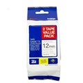 TAPE BROTHER TZE231V2 12MMX8M BLACK ON WHITE TWIN PACK