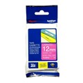 TAPE BROTHER TZEMQP35 12MMX5M WHITE ON BERRY PINK