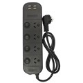 POWER BOARD JACKSON 4 POINT SWITCHED WITH 4 USB SURGE  OVERLOAD PROTECTION 1M CORD BLACK