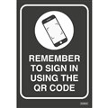 SIGN DURUS SIGN IN USING THE QR CODE 100X150MM TENT STAND BLACKWHITE
