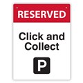 SIGN DURUS GENERAL CLICK AND COLLECT PARKING 225X300MM WALL MOUNT BLACKREDWHITE
