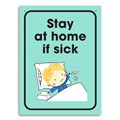 SIGN DURUS JUNIOR HYGIENE STAY AT HOME IF SICK 225X300MM WALL MOUNT GREEN
