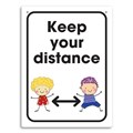 SIGN DURUS JUNIOR HYGIENE KEEP YOUR DISTANCE 225X300MM WALL MOUNT WHITE