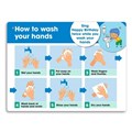 SIGN DURUS JUNIOR HYGIENE HOW TO WASH HANDS 300X225MM WALL MOUNT BLUEWHITE