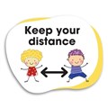 SIGN DURUS JUNIOR HYGIENE KEEP YOUR DISTANCE 250X200MM FLOOR ADHESIVE WHITE