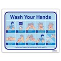 SIGN DURUS HYGIENE HOW TO WASH HANDS 225X300MM WALL MOUNT BLUEWHITE