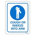 SIGN DURUS HYGIENE COUGH OR SNEEZE INTO ARM 225X300MM WALL MOUNT BLUEWHITE