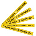 SIGN DURUS SOCIAL DISTANCING HARD FLOOR STRIPS PLEASE KEEP YOUR DISTANCE 50X500MM YELLOWBLACK PK5