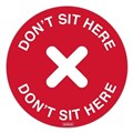 SIGN DURUS SOCIAL DISTANCING ADHESIVE DON39T SIT HERE 200MM DIAMETER REDWHITE EACH