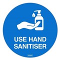 SIGN DURUS HYGIENE FLOOR ADHESIVE USE HAND SANITISER 250MM DIAMETER BLUEWHITE EACH
