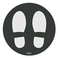 SIGN DURUS SOCIAL DISTANCING FLOOR ADHESIVE SHOE PRINTS 250MM DIAMETER CHARCOALWHITE EACH