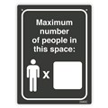 SIGN DURUS GENERAL PP WALL SIGN MAXIMUM CAPACITY 225X300MM CHARCOAL EACH
