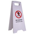 SAFETY SIGN CLEANLINK 32WX31DX65H CM 12163 NO ENTRY RESTRICTED AREA WHITE