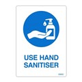 SIGN DURUS HYGIENE SELF ADHESIVE DECAL USE HAND SANITISER 105X148MM BLUEWHITE PK2