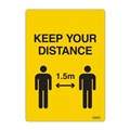 SIGN DURUS SOCIAL DISTANCING SELF ADHESIVE DECAL KEEP YOUR DISTANCE 105X148MM YELLOWBLACK PK2