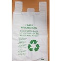 LARGE PRINTED REUSABLE WHITE CARRY BAG 37UM PK100