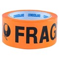 TAPE PRINTED CUMBERLAND 7188 FRAGILE FLUOROESCENT ORANGEBLACK 48MMX66M PK6