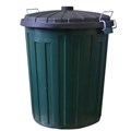 BIN GARBAGE ITALPLAST I 187 75L GREEN WITH BLACK LID