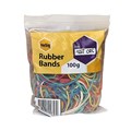 MARBIG RUBBER BANDS ASSTD 100GM ZIP LOCK