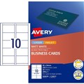 BUSINESS CARD AVERY QUICK  CLEAN LASER C3201125 10 PER SHEET BW LASER