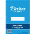 NOTEBOOK SPIRAL WRITER A4 8MM RULED WITH MARGIN 240PG WB595A