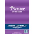 PAPER REFILL LOOSE LEAF WRITER A4 7MM RULED WITH MARGIN 100 SHEETS NP6004