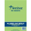 PAPER REFILL LOOSE LEAF WRITER A4 7MM RULED WITH MARGIN 500 SHEETS NP6006