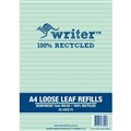 PAPER REFILL RECYCLED LOOSE LEAF WRITER A4 7MM RULED WITH MARGIN 50 SHEETS NP6020