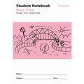 NOTEBOOK PRIMARY STUDENT NSW PROTEXT 250X175MM 3MM DOUBLE RULED 32PG PP COVER ROSE PINK NB90000