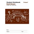 NOTEBOOK PRIMARY STUDENT NSW PROTEXT 250X175MM 6MM DOUBLE RULED 32PG PP COVER DARK BROWN NB90200