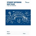 NOTEBOOK PRIMARY STUDENT NSW WRITER 250X175MM 4MM DOUBLE RULED 32PG NAVY BLUE WB90100