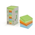POST IT NOTES 76X76MM 654RTP RECYCLED GREEN PASTEL ASSORTED
