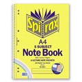 NOTEBOOK SPIRAL SPIRAX A4 596C 5 SUBJECT COLOUR 250PG