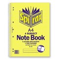 NOTEBOOK SPIRAL SPIRAX A4 606 4 SUBJECT 320PG
