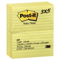 POST IT NOTES LINED 76X127MM 635 YELLOW PK12