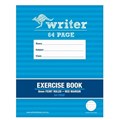 BOOK EXERCISE WRITER 225X175MM 64PG STAPLED 8MM RULED E2864