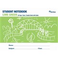 BOOK STUDENT NOTEBOOK WB90600 32PG 175X240MM 8MM DOUBLE RULED LIME GREEN