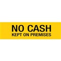 SIGN APLI 900416 SELF ADHESIVE NO CASH KEPT ON PREMISES YELLOWBLACK